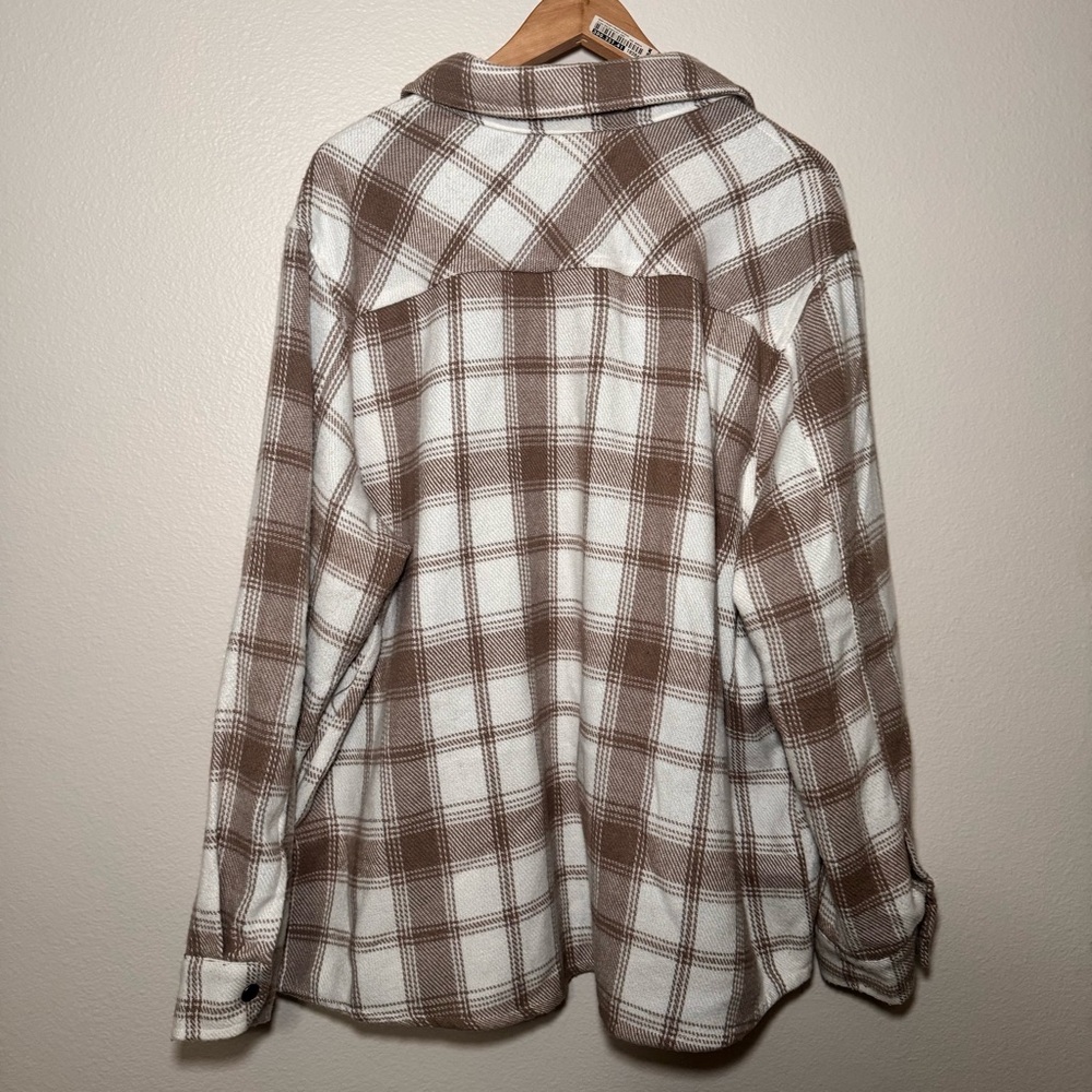 Ecothreads Plaid Snap Front Shacket Jacket 3x Neu… - image 7